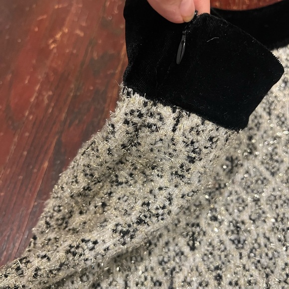 BNWT Sandro Velvet Trimmed Metallic Jacquard Skirt - Picture 11 of 13